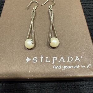 Silpada Sterling Silver Pearl Drop Earrings